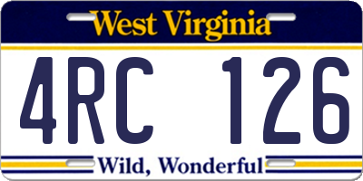 WV license plate 4RC126
