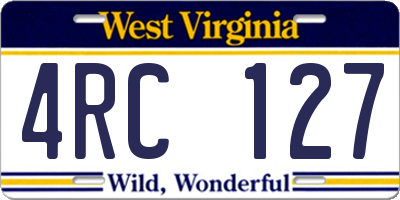WV license plate 4RC127