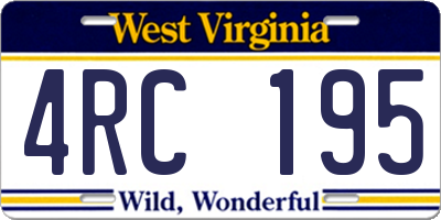 WV license plate 4RC195