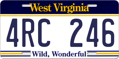 WV license plate 4RC246