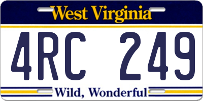 WV license plate 4RC249