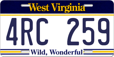 WV license plate 4RC259
