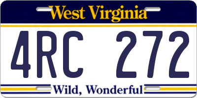 WV license plate 4RC272