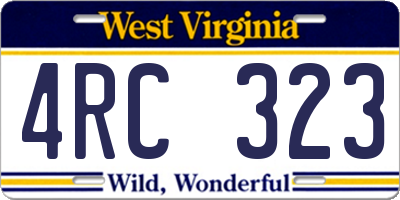 WV license plate 4RC323