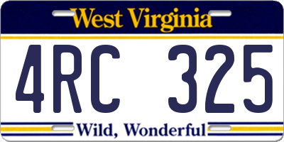 WV license plate 4RC325