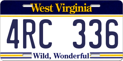 WV license plate 4RC336