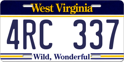 WV license plate 4RC337