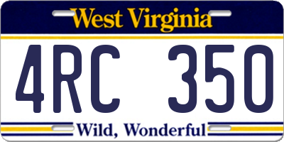 WV license plate 4RC350