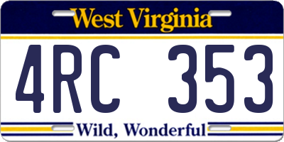 WV license plate 4RC353