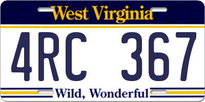 WV license plate 4RC367