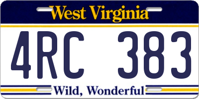 WV license plate 4RC383