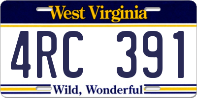 WV license plate 4RC391