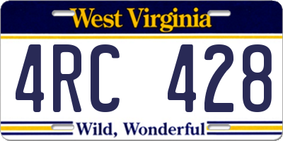 WV license plate 4RC428