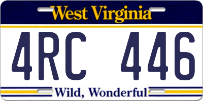 WV license plate 4RC446