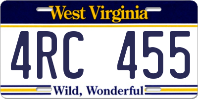 WV license plate 4RC455