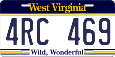WV license plate 4RC469