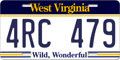 WV license plate 4RC479