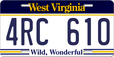 WV license plate 4RC610