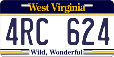 WV license plate 4RC624