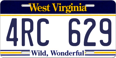 WV license plate 4RC629