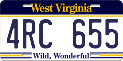 WV license plate 4RC655