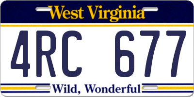 WV license plate 4RC677