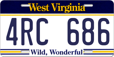 WV license plate 4RC686