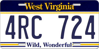 WV license plate 4RC724