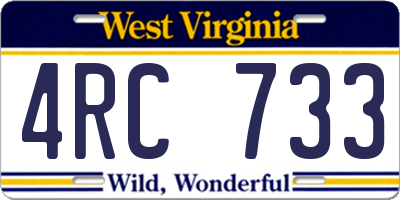 WV license plate 4RC733