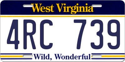 WV license plate 4RC739