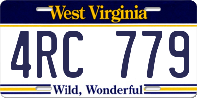 WV license plate 4RC779