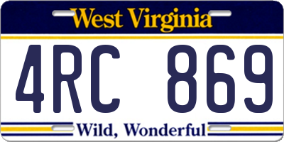 WV license plate 4RC869