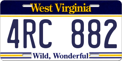 WV license plate 4RC882