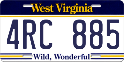 WV license plate 4RC885