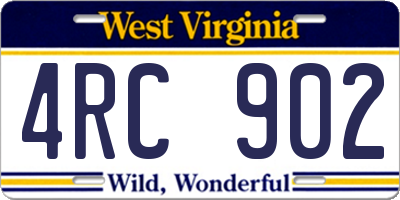 WV license plate 4RC902