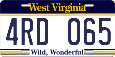 WV license plate 4RD065