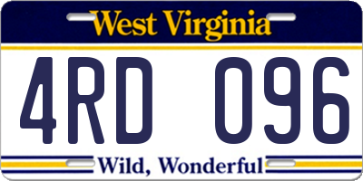 WV license plate 4RD096