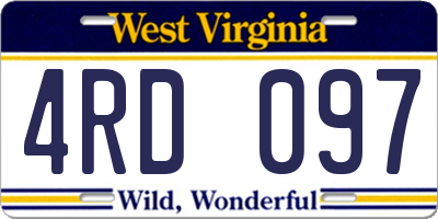 WV license plate 4RD097