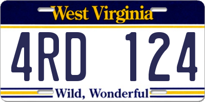 WV license plate 4RD124