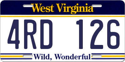 WV license plate 4RD126