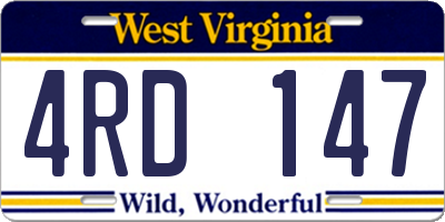 WV license plate 4RD147