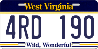 WV license plate 4RD190