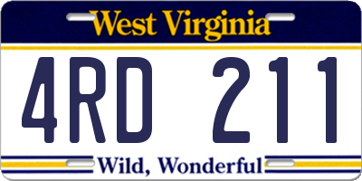 WV license plate 4RD211