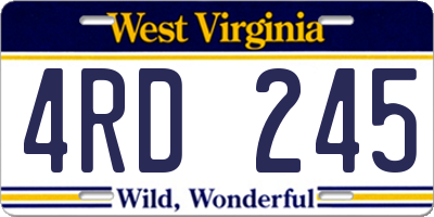 WV license plate 4RD245