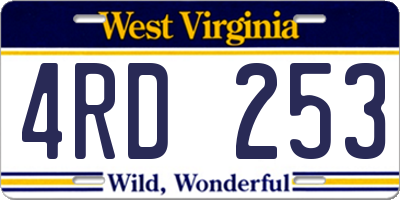 WV license plate 4RD253