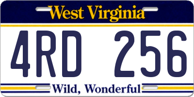 WV license plate 4RD256