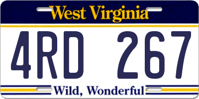 WV license plate 4RD267