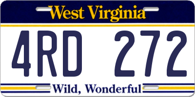 WV license plate 4RD272