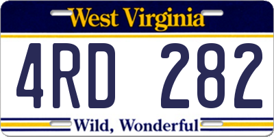 WV license plate 4RD282