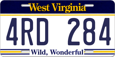WV license plate 4RD284